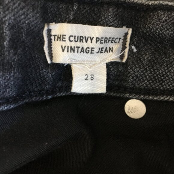 MADEWELL Dark Gray The Curvy Vintage Jean 5 Pocket Logo Hardware Jeans - Picture 3 of 12